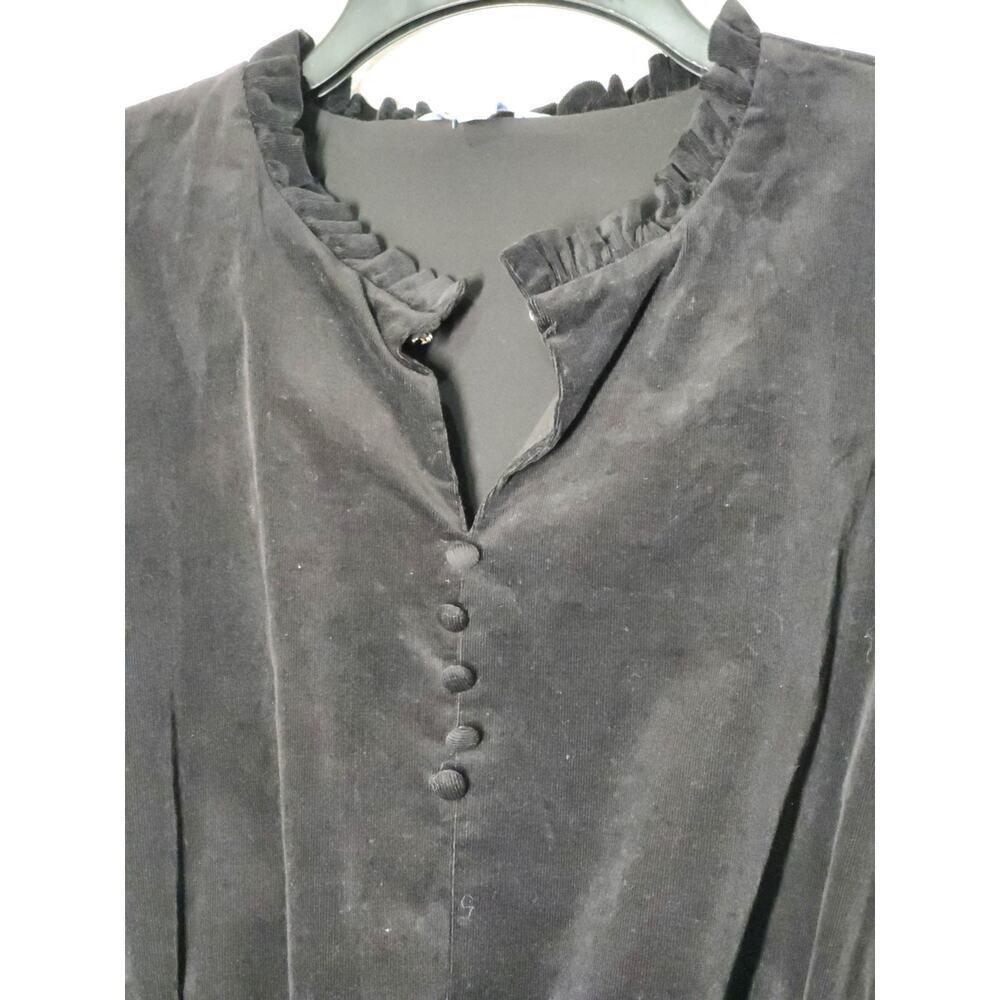 Draper James RSVP Women’s Black Velvet Dress Size Large L Tie Waist 97% Cotton - Picture 9 of 12
